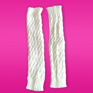 New White Cream Knit solid leg warmers causal streetwear Y2K 80s